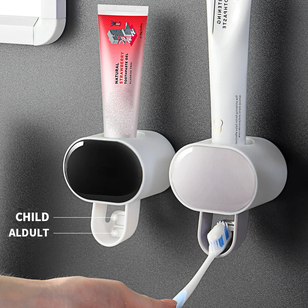 Toothbrush & Toothpaste Dispenser Rack with Suction