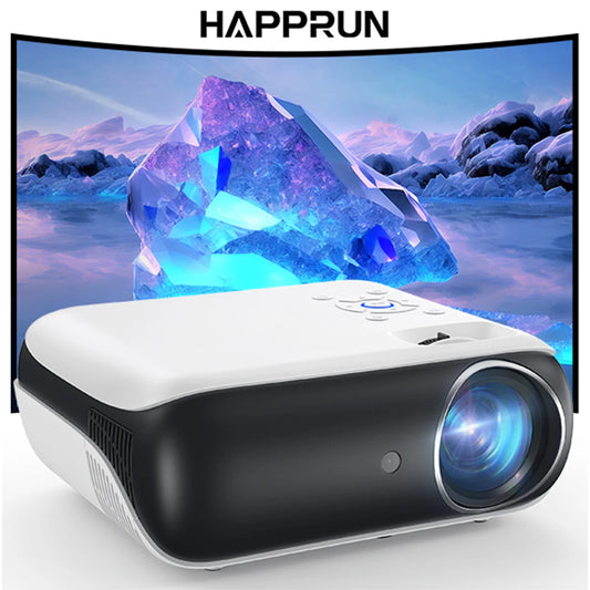 HAPPRUN Bluetooth 4K Mini Projector, Full HD Portable For Home & Outdoors