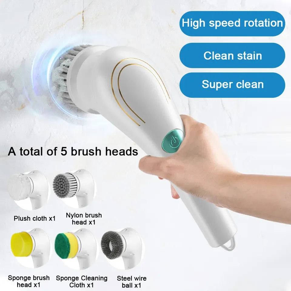 5-in-1 Electric Cleaning Brush for Home & Bathroom