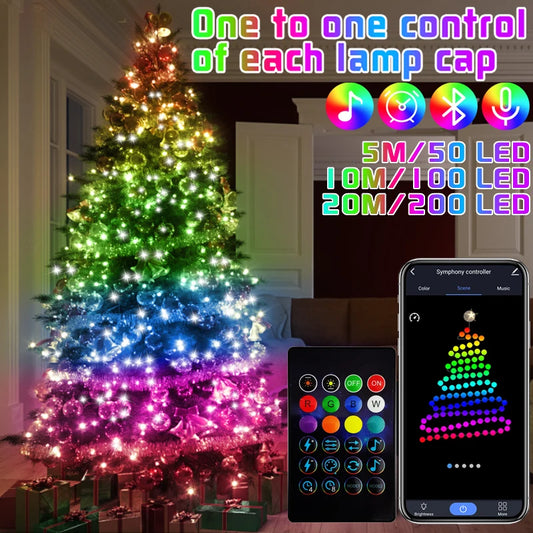 Smart Bluetooth USB LED String Lights with App Control