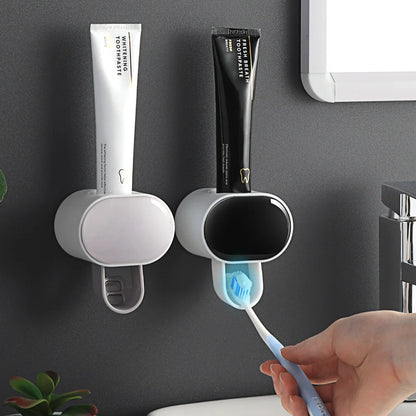 Toothbrush & Toothpaste Dispenser Rack with Suction